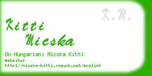 kitti micska business card